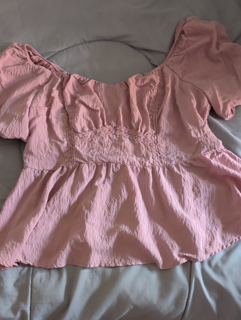 Torrid Pink Puff-Sleeve Peplum Top